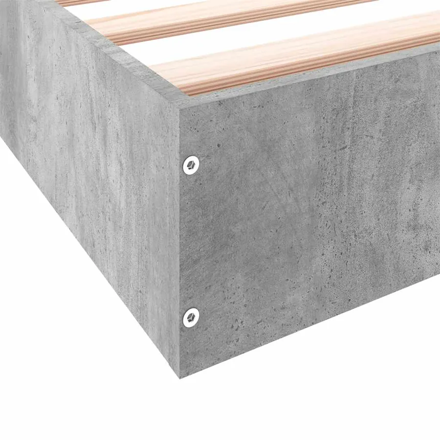 Cadre de lit sans matelas gris béton 180x200 cm - 8