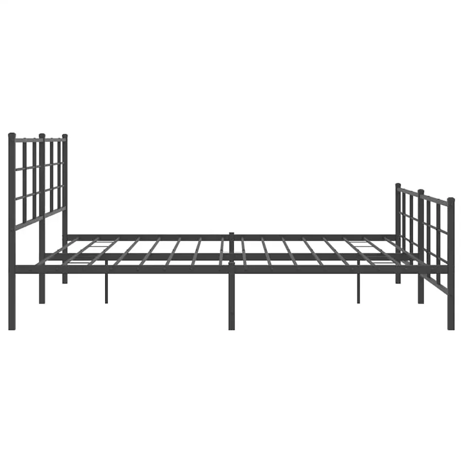 Cadre de lit métal sans matelas avec pied de lit noir 193x203cm - 6