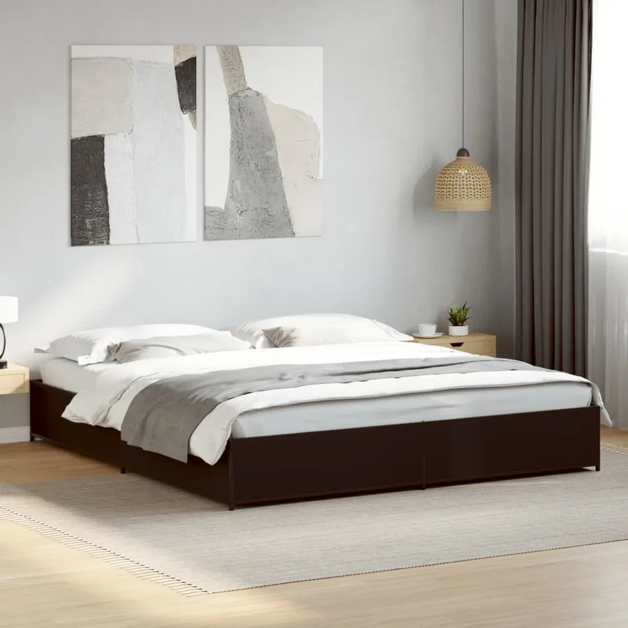 Cadre de lit sans matelas noir 160x200 cm
