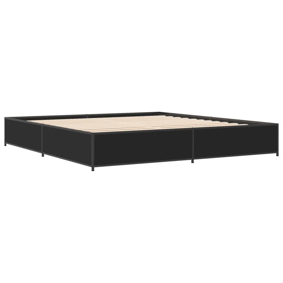 Cadre de lit sans matelas noir 160x200 cm - 3