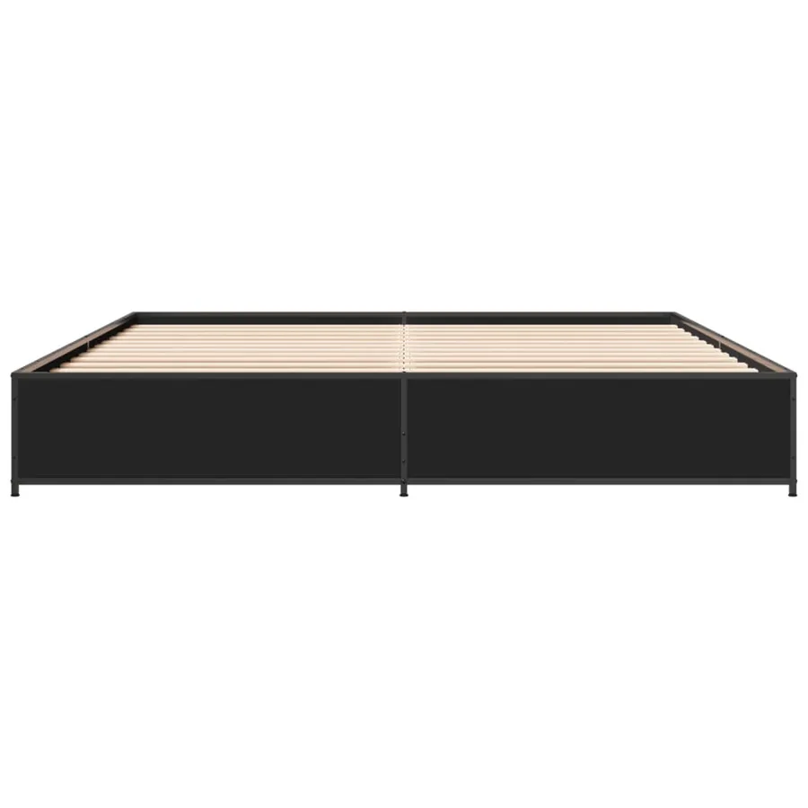 Cadre de lit sans matelas noir 160x200 cm - 4