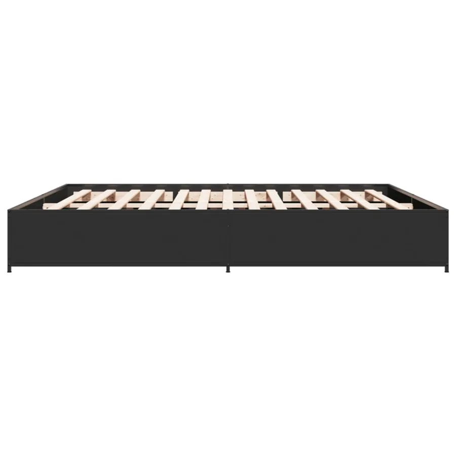 Cadre de lit sans matelas noir 160x200 cm - 5
