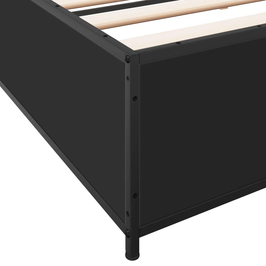 Cadre de lit sans matelas noir 160x200 cm - 7