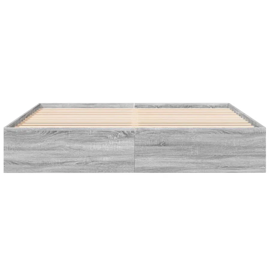 Cadre de lit sans matelas sonoma gris 200x200 cm - 4