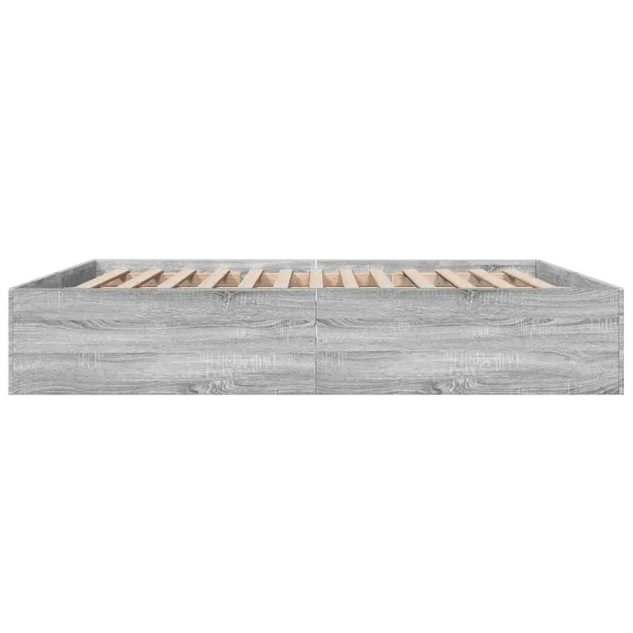 Cadre de lit sans matelas sonoma gris 200x200 cm - 5