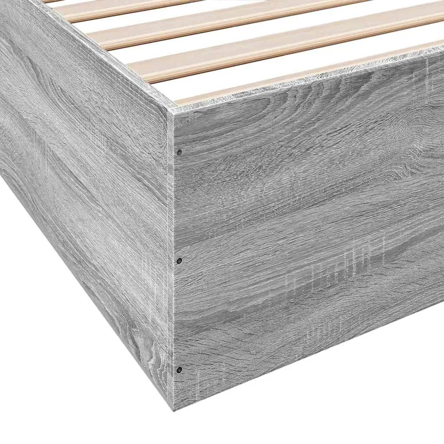 Cadre de lit sans matelas sonoma gris 200x200 cm - 8