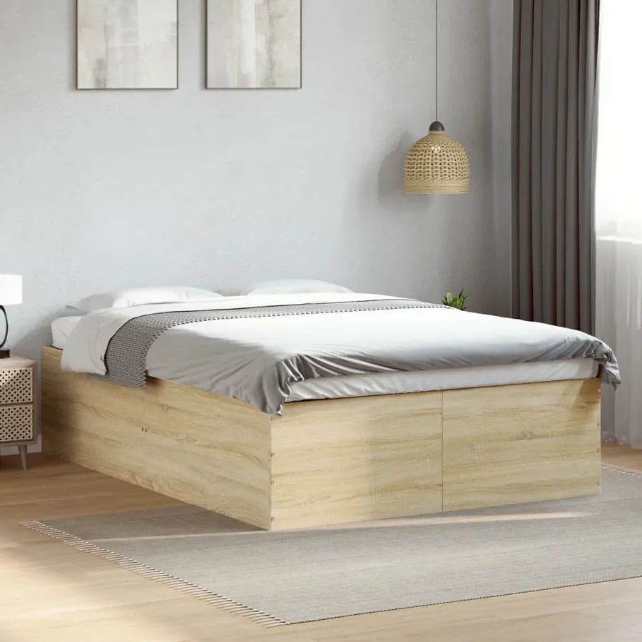 Cadre de lit sans matelas chêne sonoma 120x200 cm