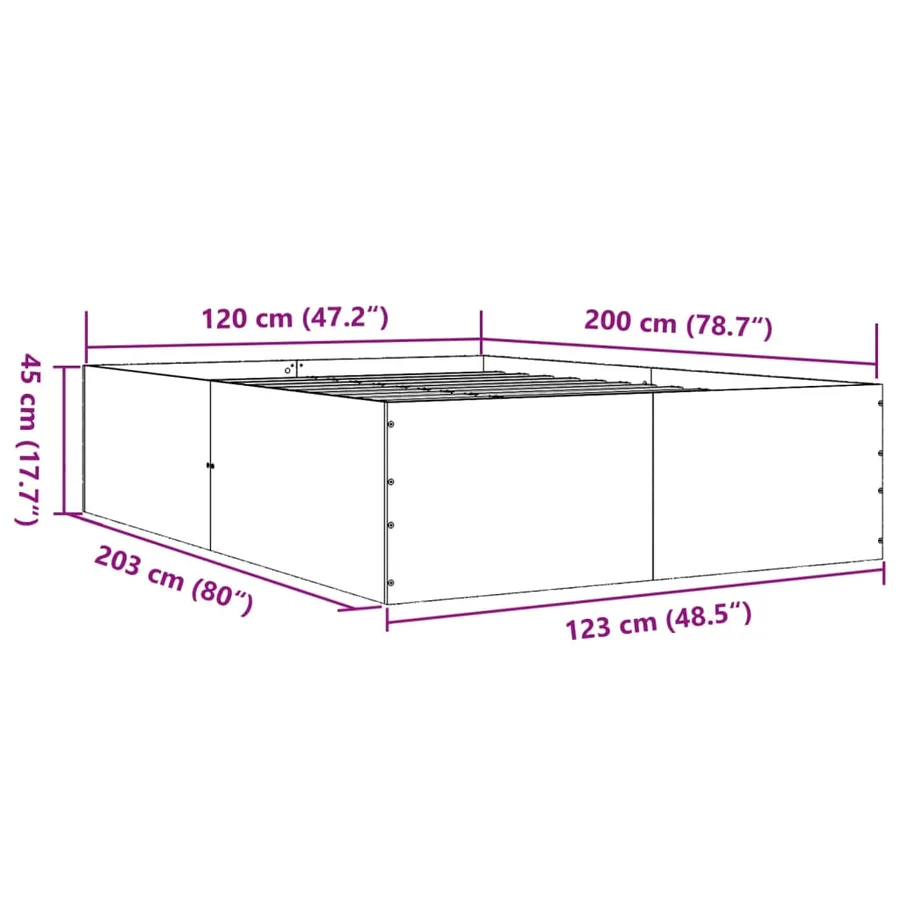Cadre de lit sans matelas blanc 120x200 cm - 10
