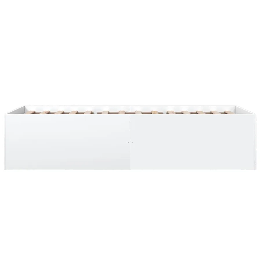 Cadre de lit sans matelas blanc 75x190 cm - 5