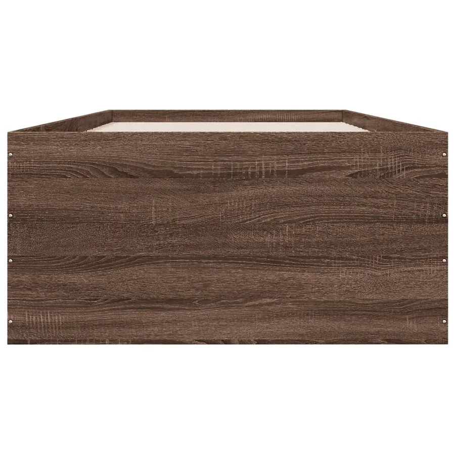 Cadre de lit sans matelas chêne marron 75x190 cm - 4