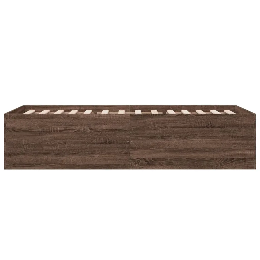 Cadre de lit sans matelas chêne marron 75x190 cm - 5