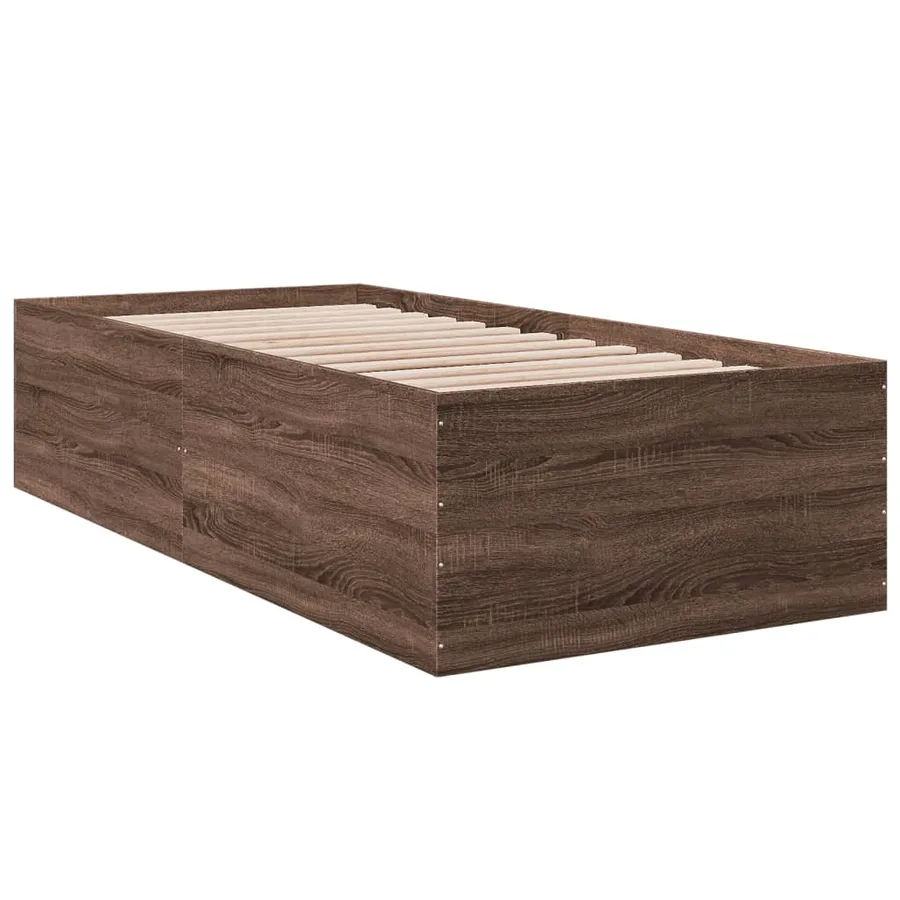 Cadre de lit sans matelas chêne marron 75x190 cm - 6