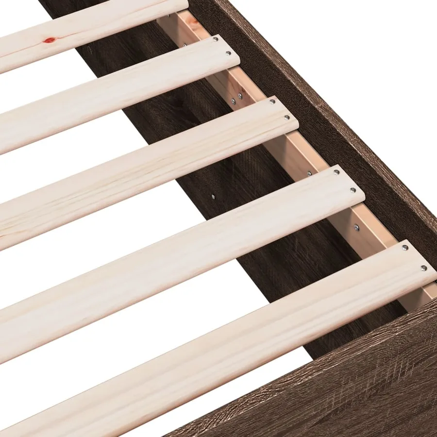 Cadre de lit sans matelas chêne marron 75x190 cm - 7