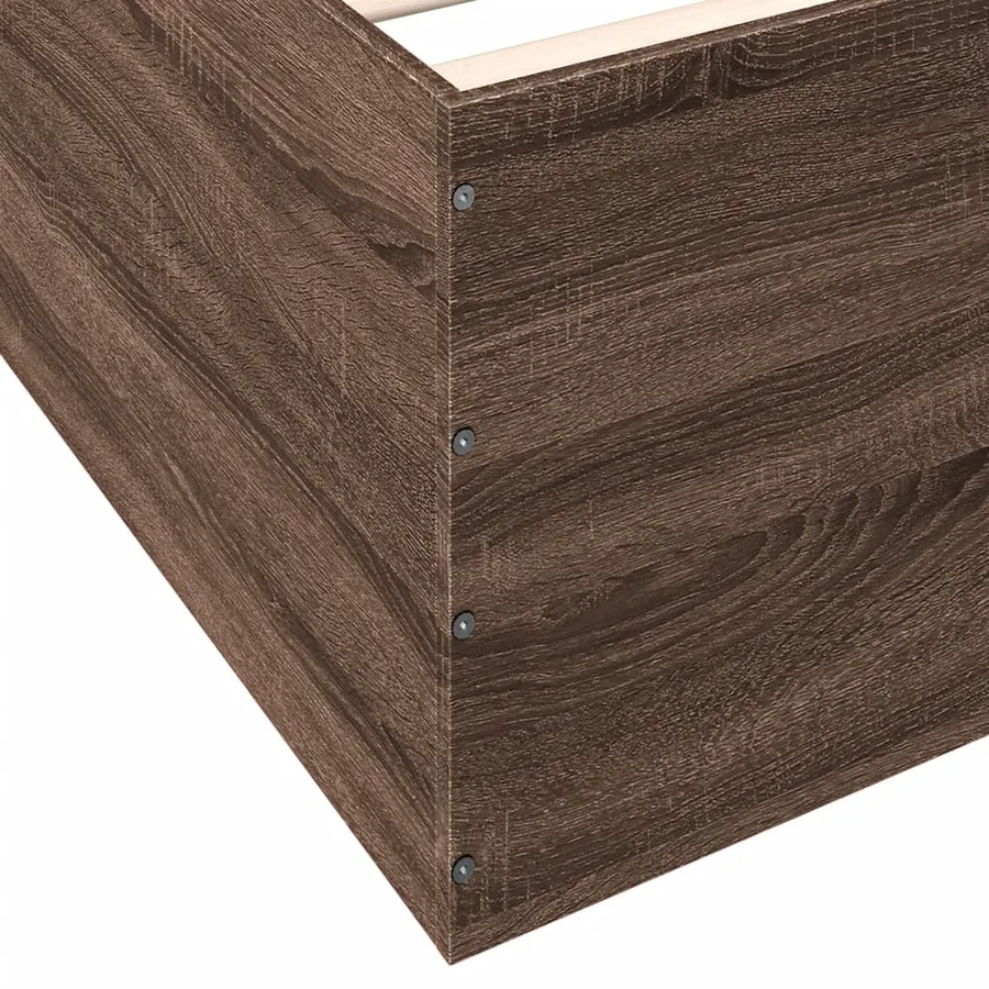 Cadre de lit sans matelas chêne marron 75x190 cm - 8
