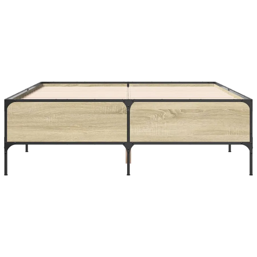 Cadre de lit sans matelas chêne sonoma 160x200 cm - 4