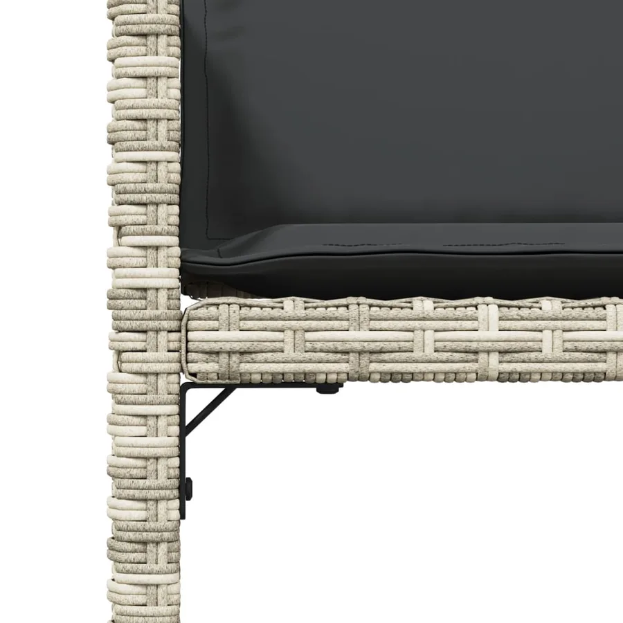 Ensemble à manger de jardin et coussins 13 pcs gris clair rotin - 8