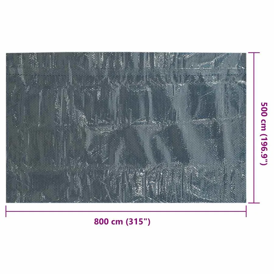 Film solaire de piscine flottant PE 800x500 cm Noir et bleu - 6