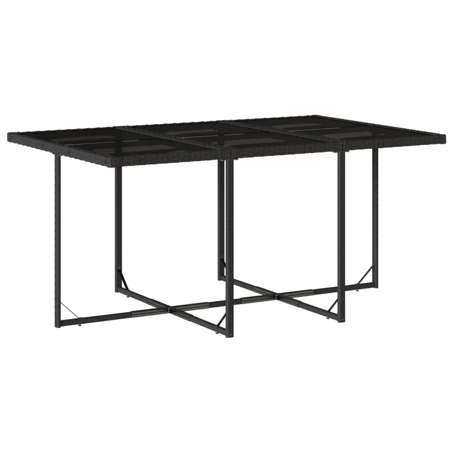 Ensemble à manger de jardin 11 pcs coussins noir résine tressée - 4