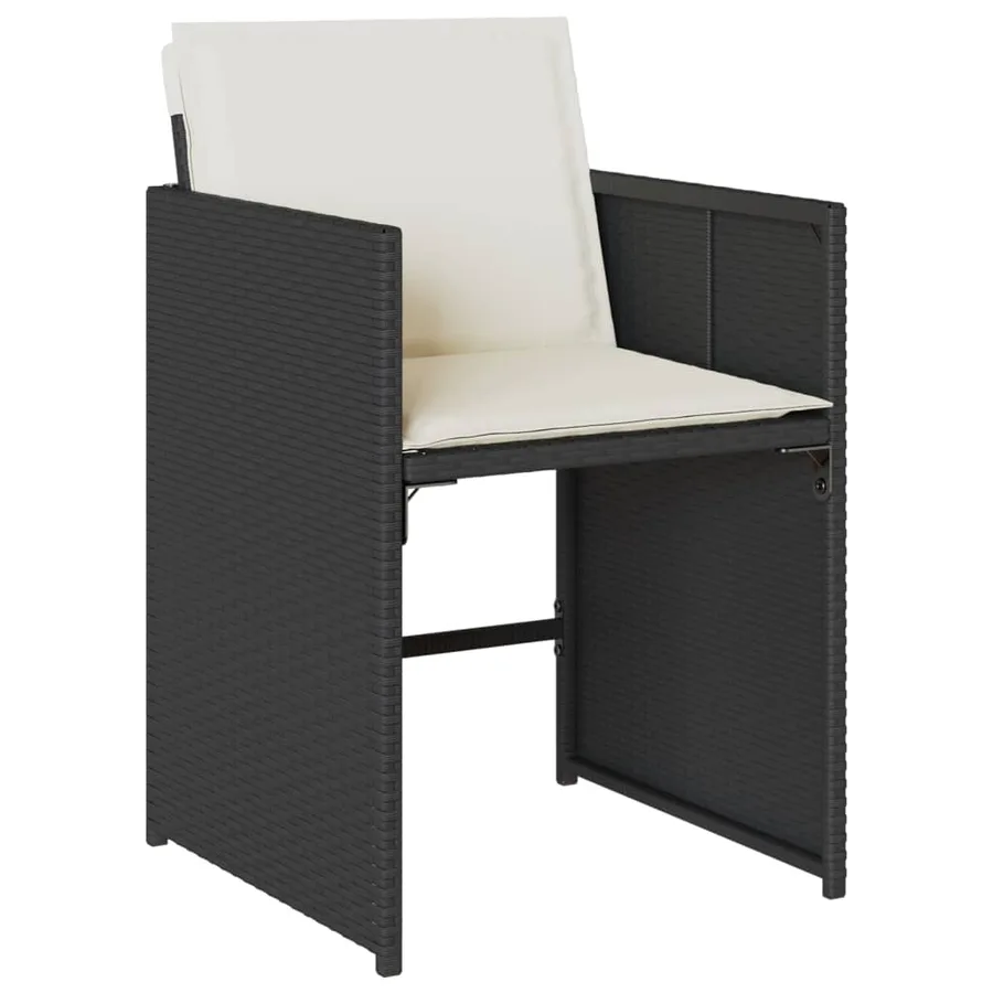 Ensemble à manger de jardin 11 pcs coussins noir résine tressée - 5