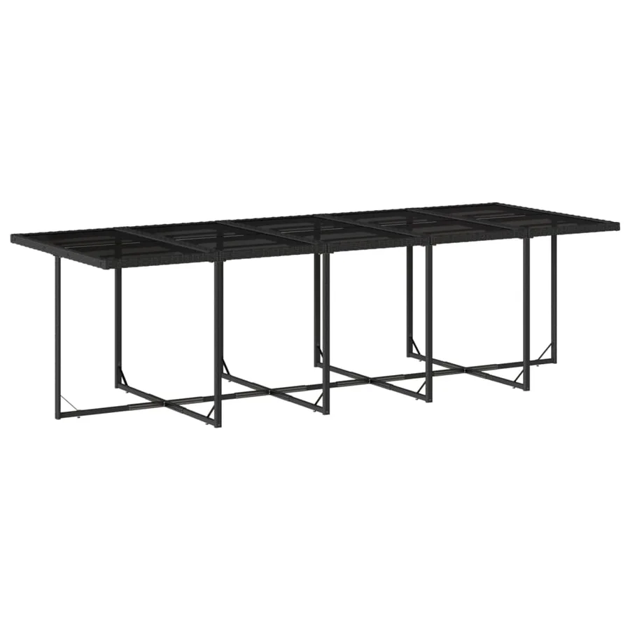 Ensemble à manger de jardin 13 pcs coussins noir résine tressée - 4