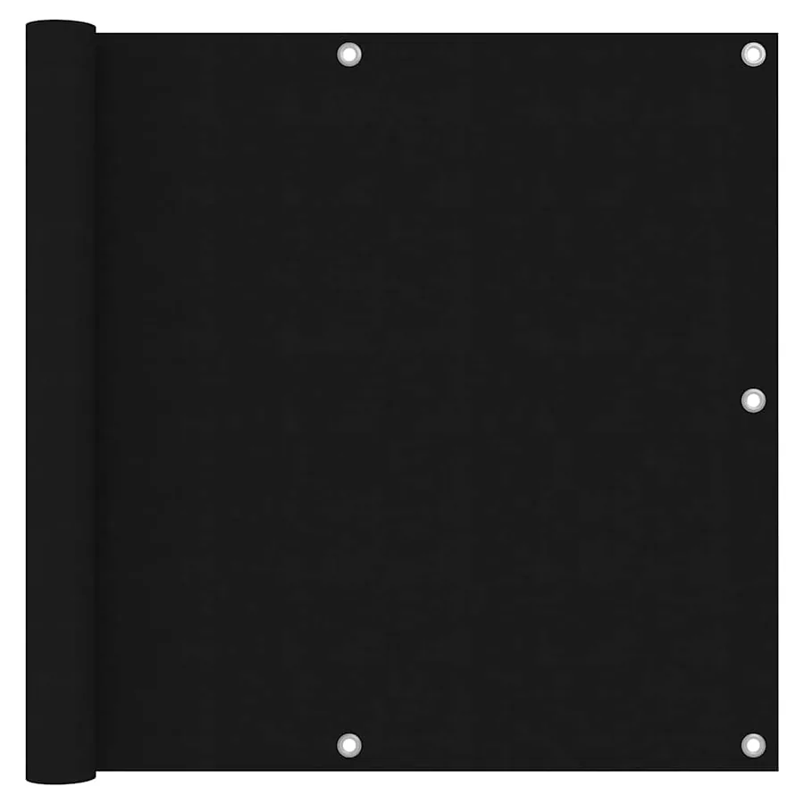 Écran de balcon Noir 90x600 cm Tissu Oxford