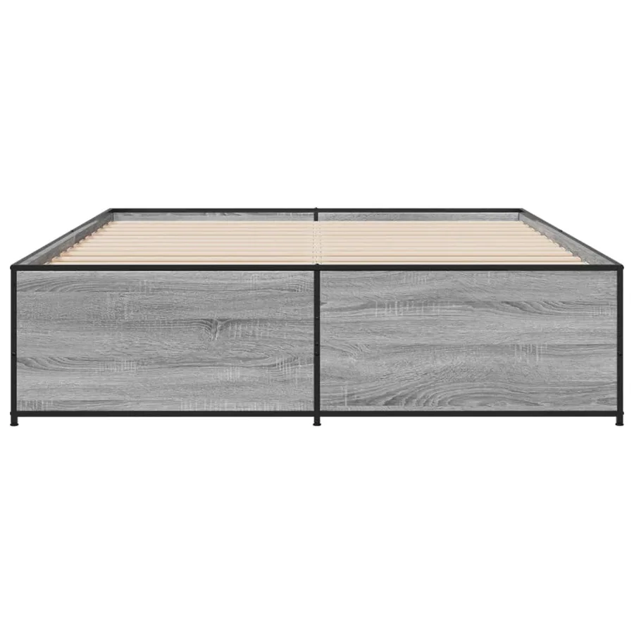 Cadre de lit sans matelas sonoma gris 150x200 cm - 4
