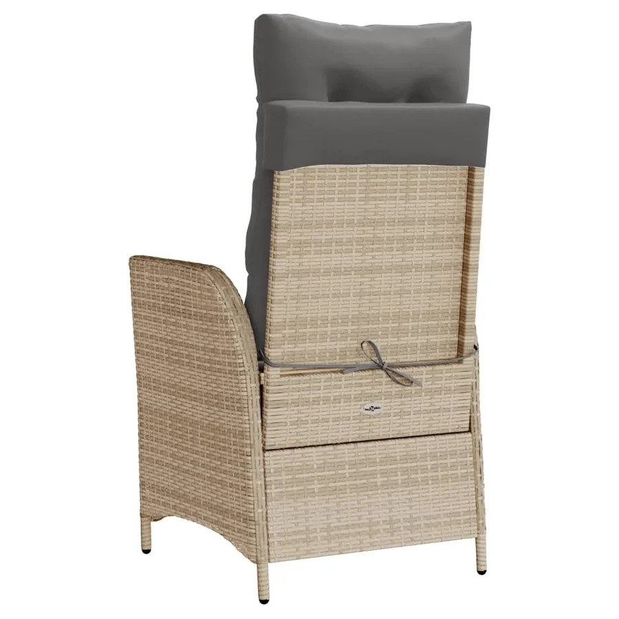 Chaises inclinables jardin lot de 2 et coussins résine tressée - 7