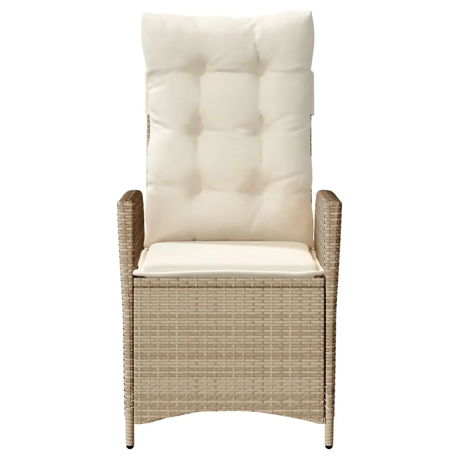 Ensemble de bistro 3 pcs avec coussins beige résine tressée - 5