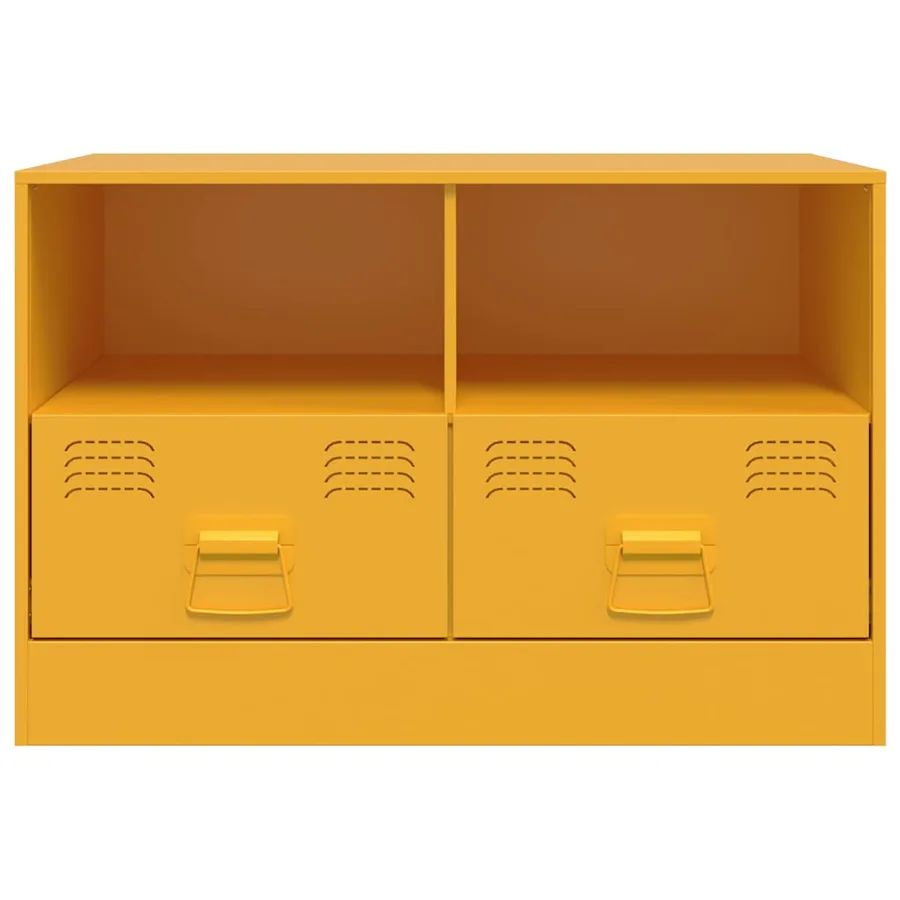 Meubles TV 2 pcs jaune moutarde 67x39x44 cm acier - 5