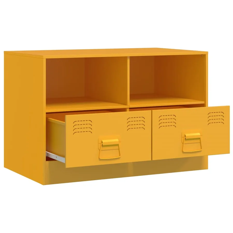 Meubles TV 2 pcs jaune moutarde 67x39x44 cm acier - 6