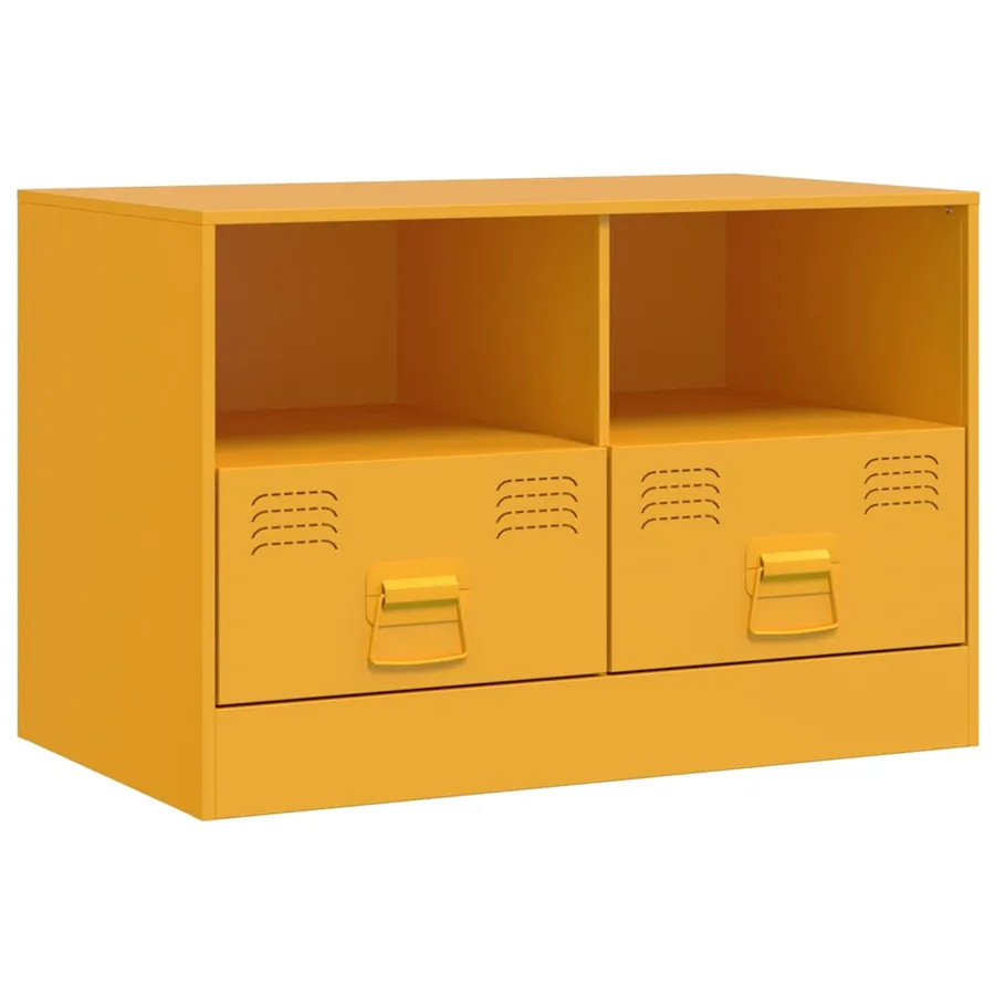 Meubles TV 2 pcs jaune moutarde 67x39x44 cm acier - 7