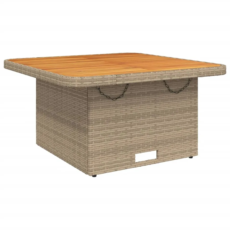 Ensemble à manger de jardin avec coussins 5pcs Beige poly rotin - 3
