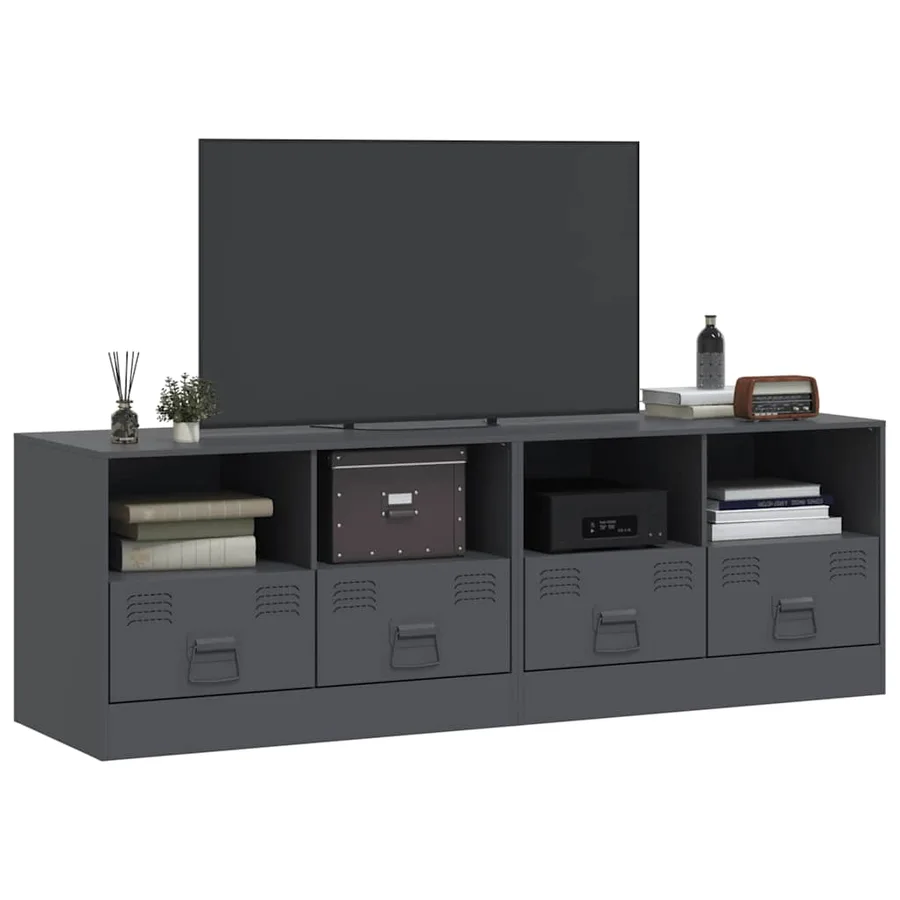 Meubles TV 2 pcs anthracite 67x39x44 cm acier - 3