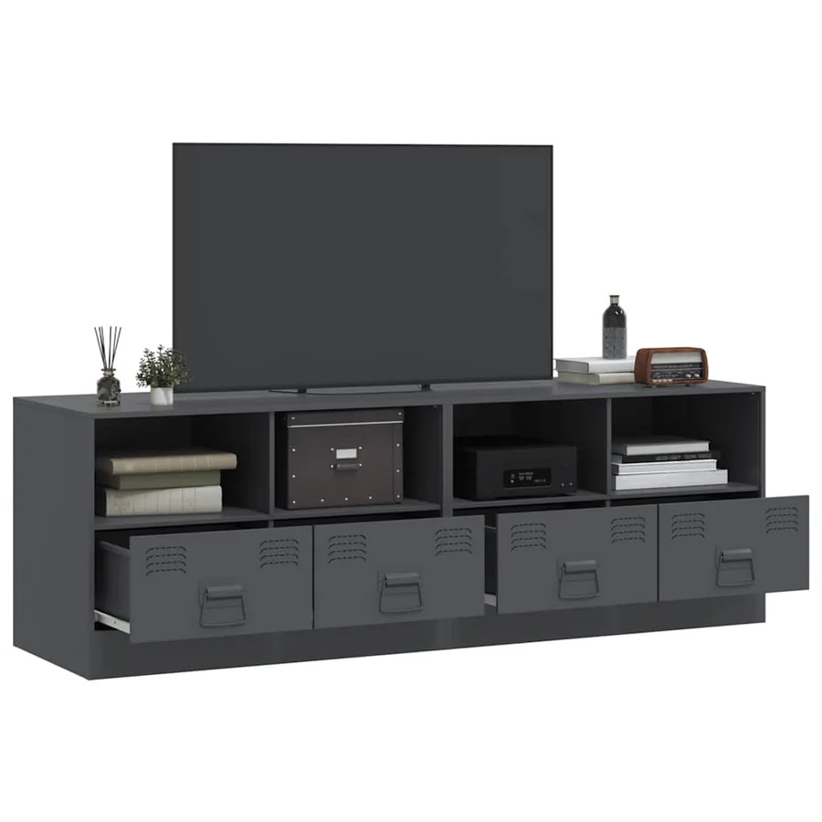 Meubles TV 2 pcs anthracite 67x39x44 cm acier - 4