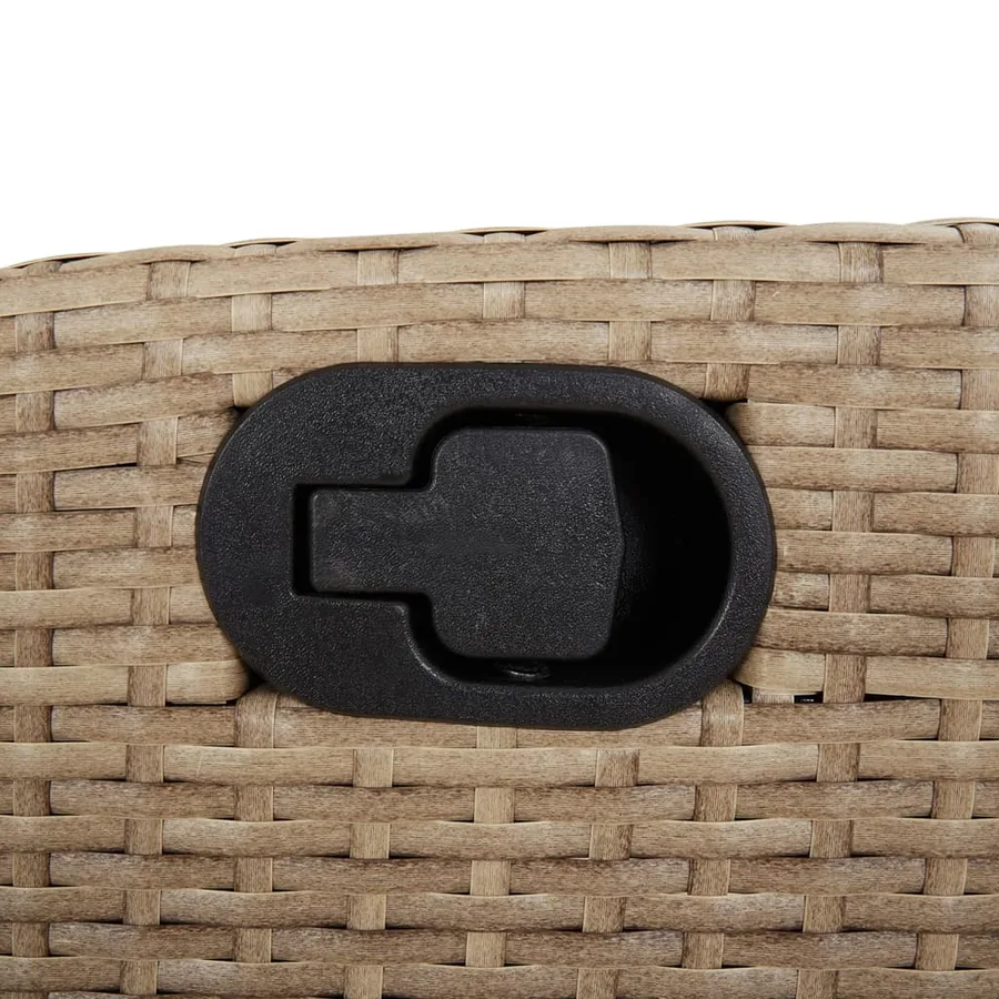 Ensemble à manger de jardin et coussins 7 pcs beige poly rotin - 6