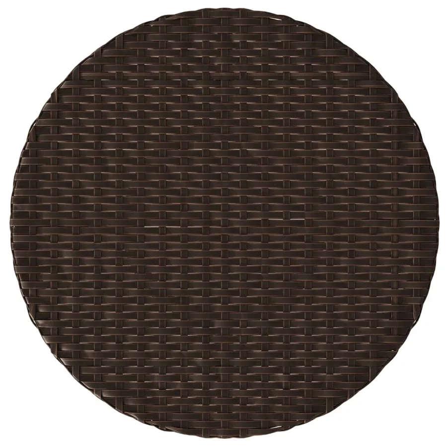 Ensemble de bistro 3 pcs avec coussins marron résine tressée - 10