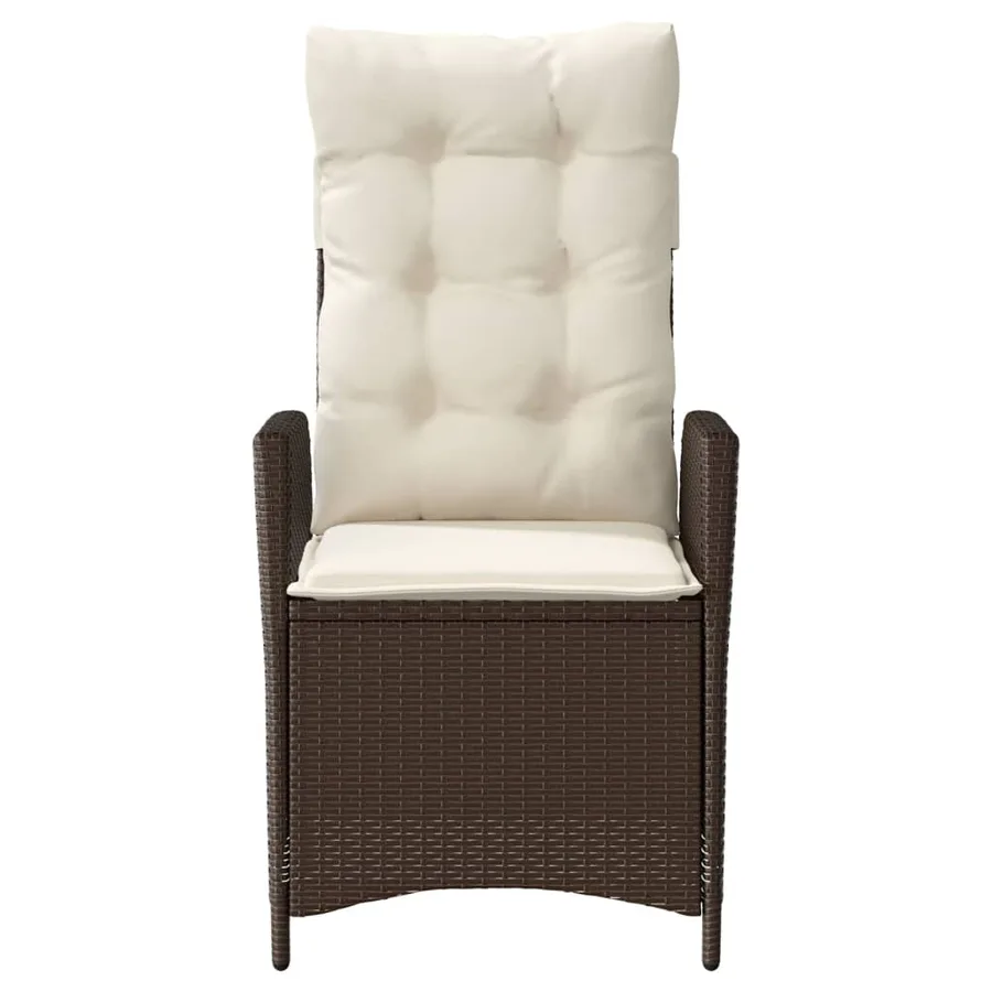Ensemble de bistro 3 pcs avec coussins marron résine tressée - 5