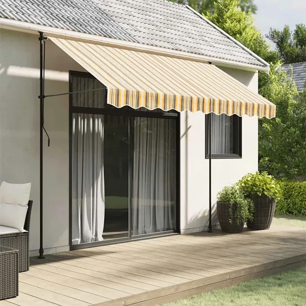 Tissu de remplacement pour auvent orange et noir 3x2,5 m polyester