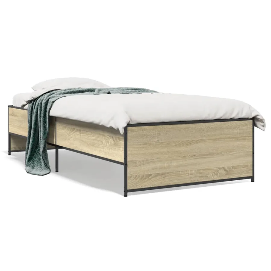 Cadre de lit sans matelas chêne sonoma 75x190 cm - 2