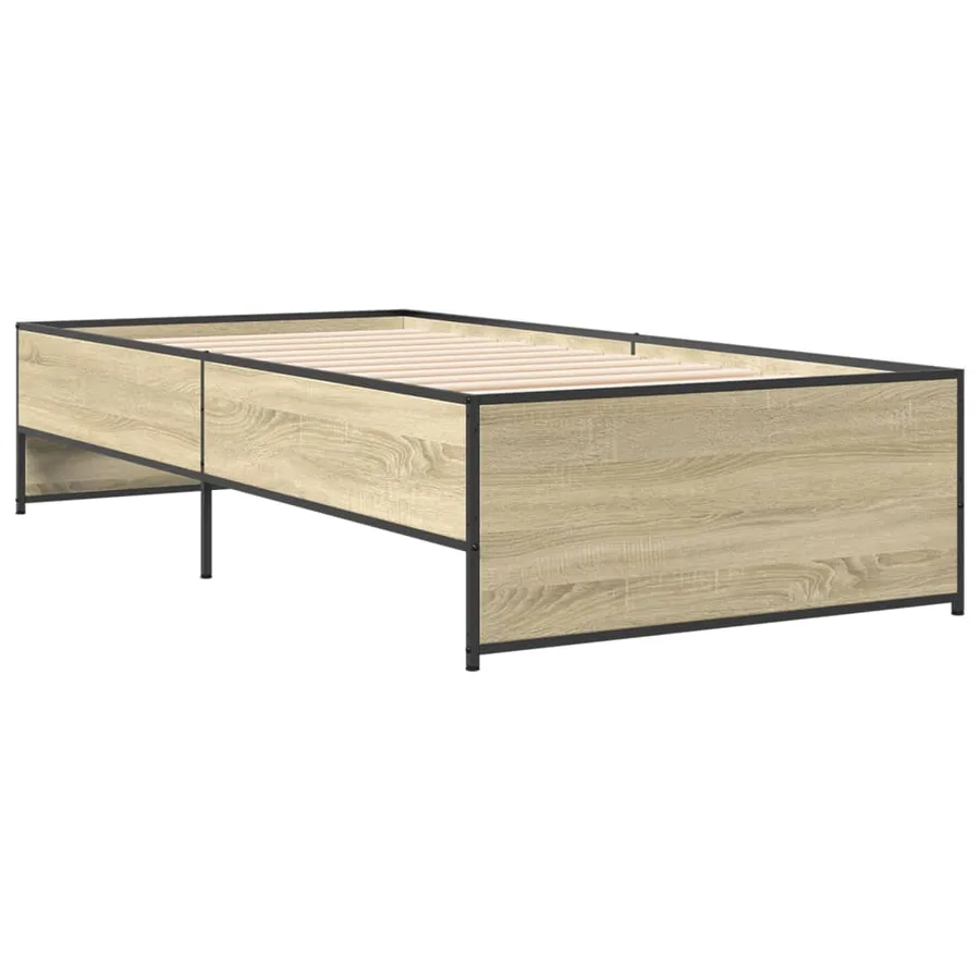 Cadre de lit sans matelas chêne sonoma 75x190 cm - 3
