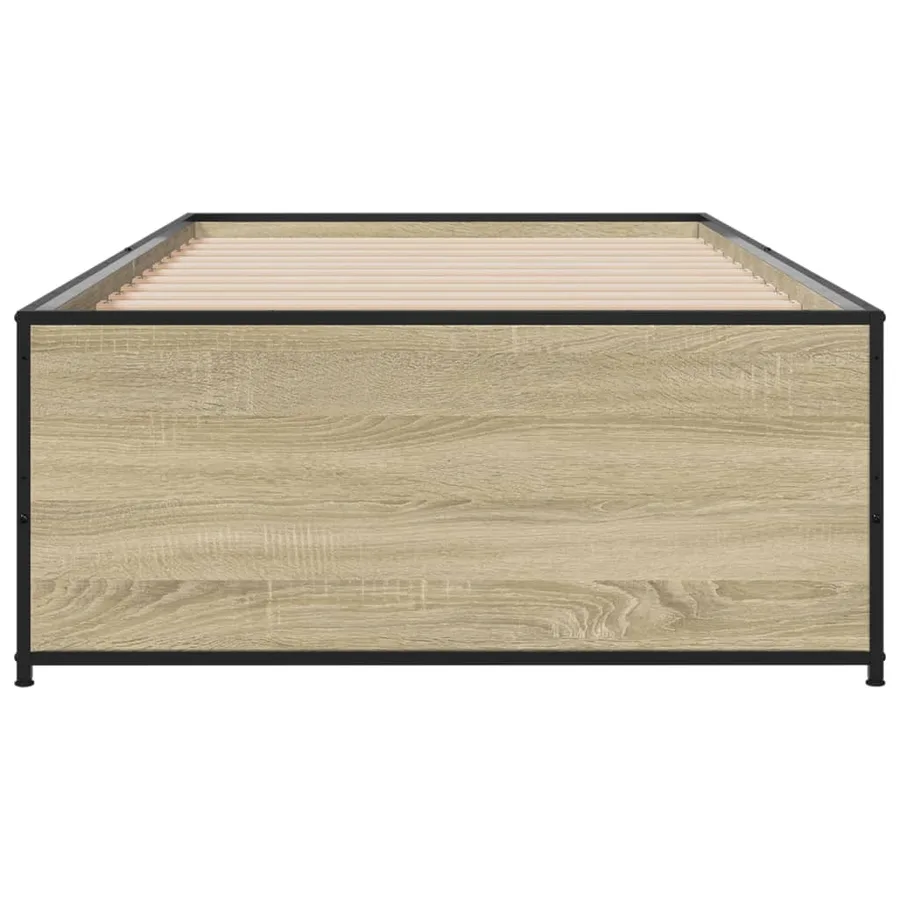 Cadre de lit sans matelas chêne sonoma 75x190 cm - 4