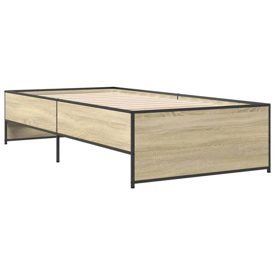 Cadre de lit sans matelas chêne sonoma 75x190 cm - 6