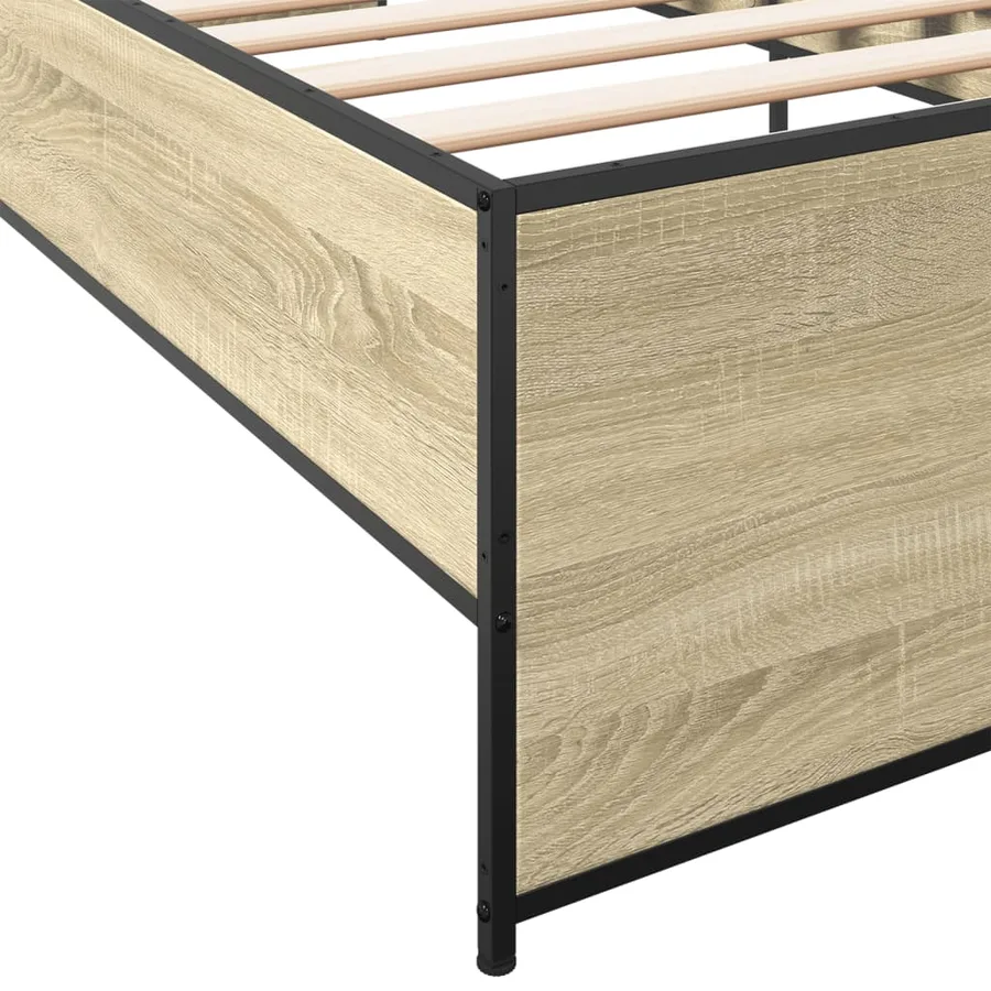 Cadre de lit sans matelas chêne sonoma 75x190 cm - 7