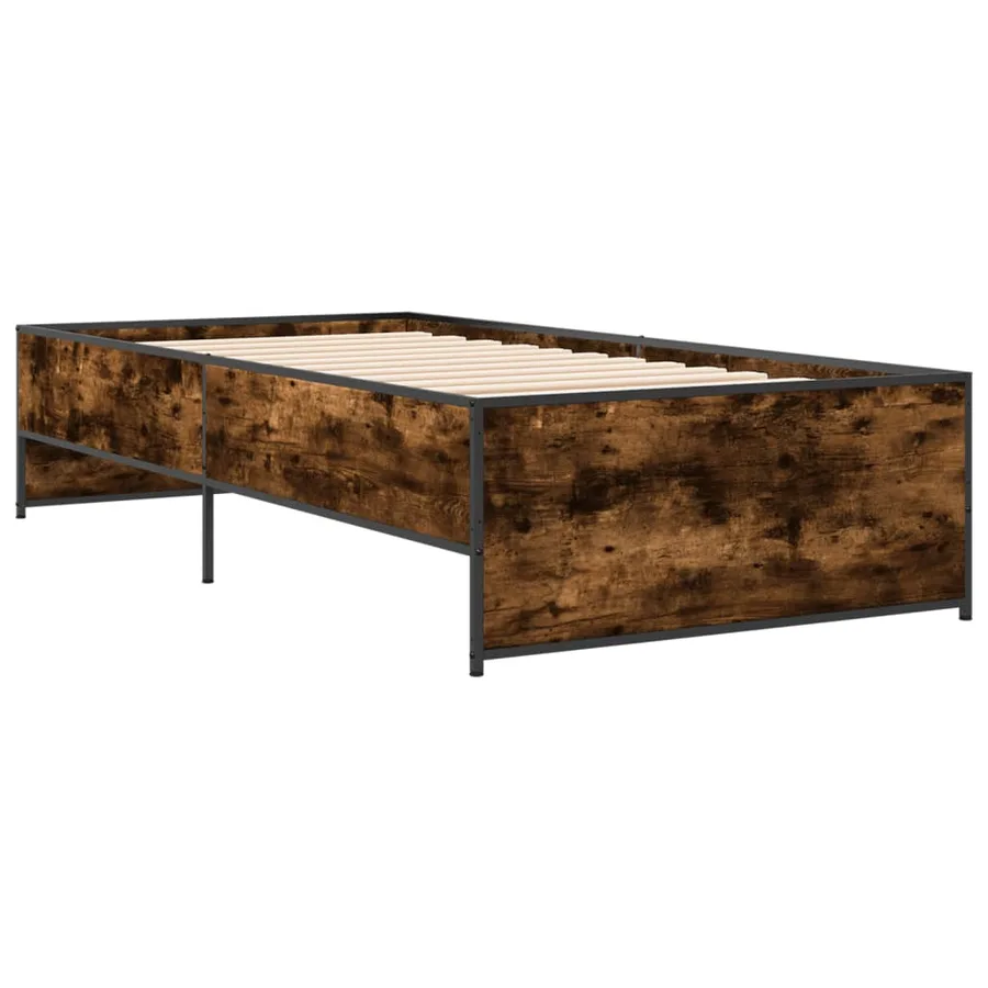 Cadre de lit sans matelas chêne fumé 100x200 cm - 3