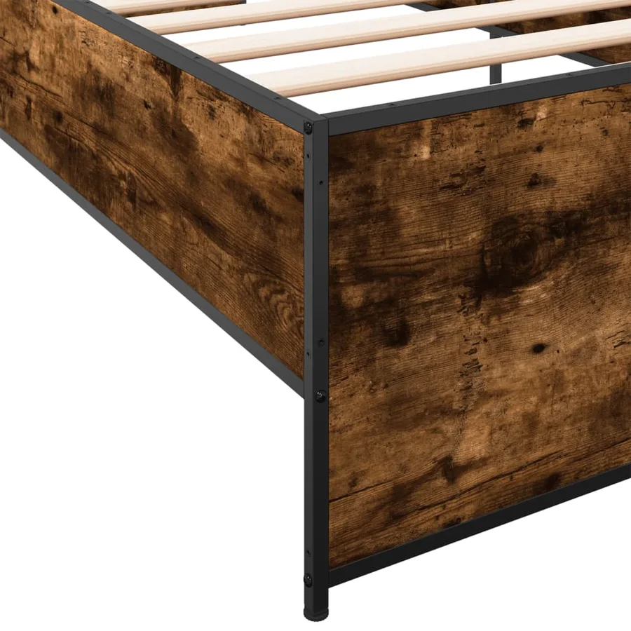 Cadre de lit sans matelas chêne fumé 100x200 cm - 7
