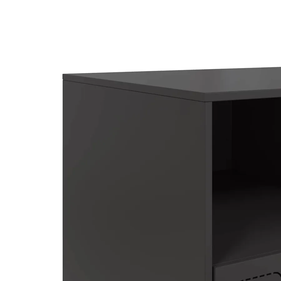 Meuble TV noir 99x39x44 cm acier - 10