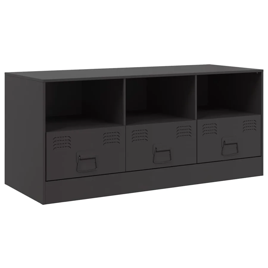 Meuble TV noir 99x39x44 cm acier - 2