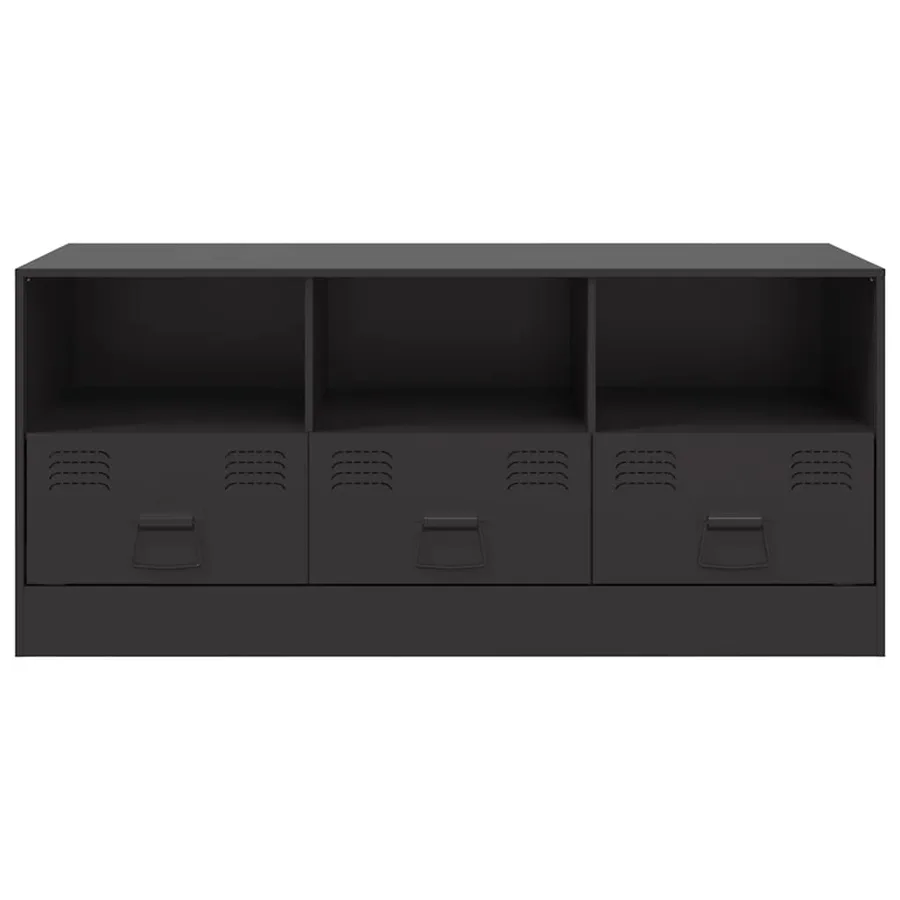 Meuble TV noir 99x39x44 cm acier - 6