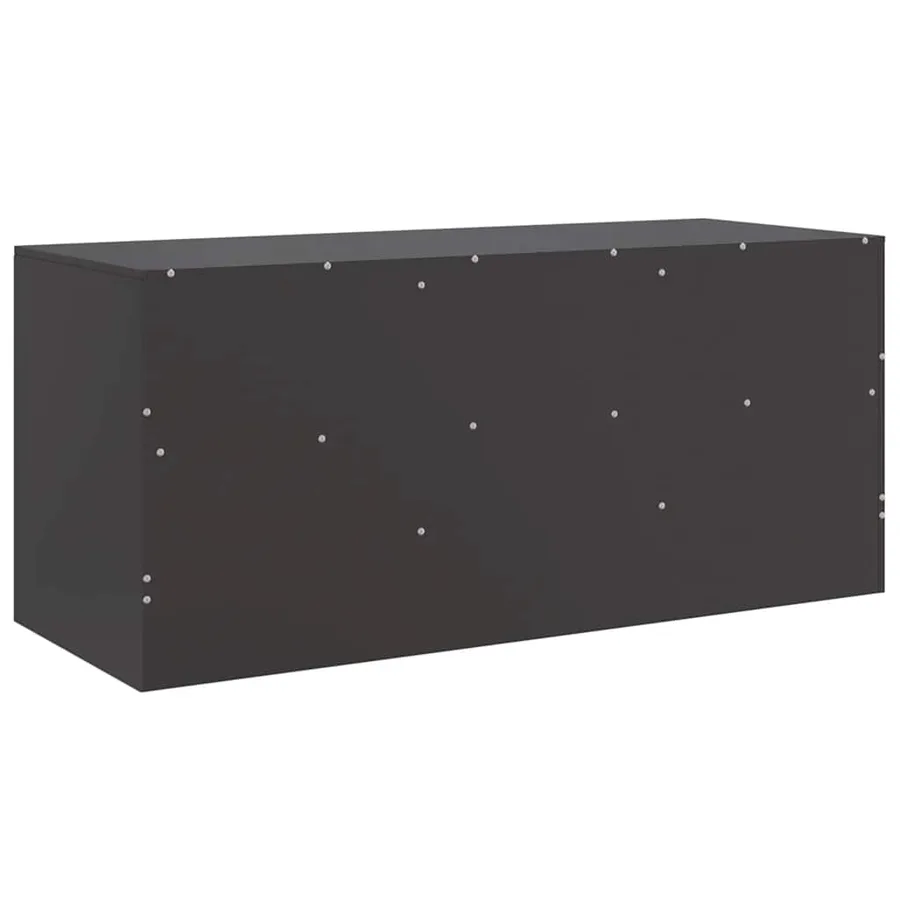 Meuble TV noir 99x39x44 cm acier - 9