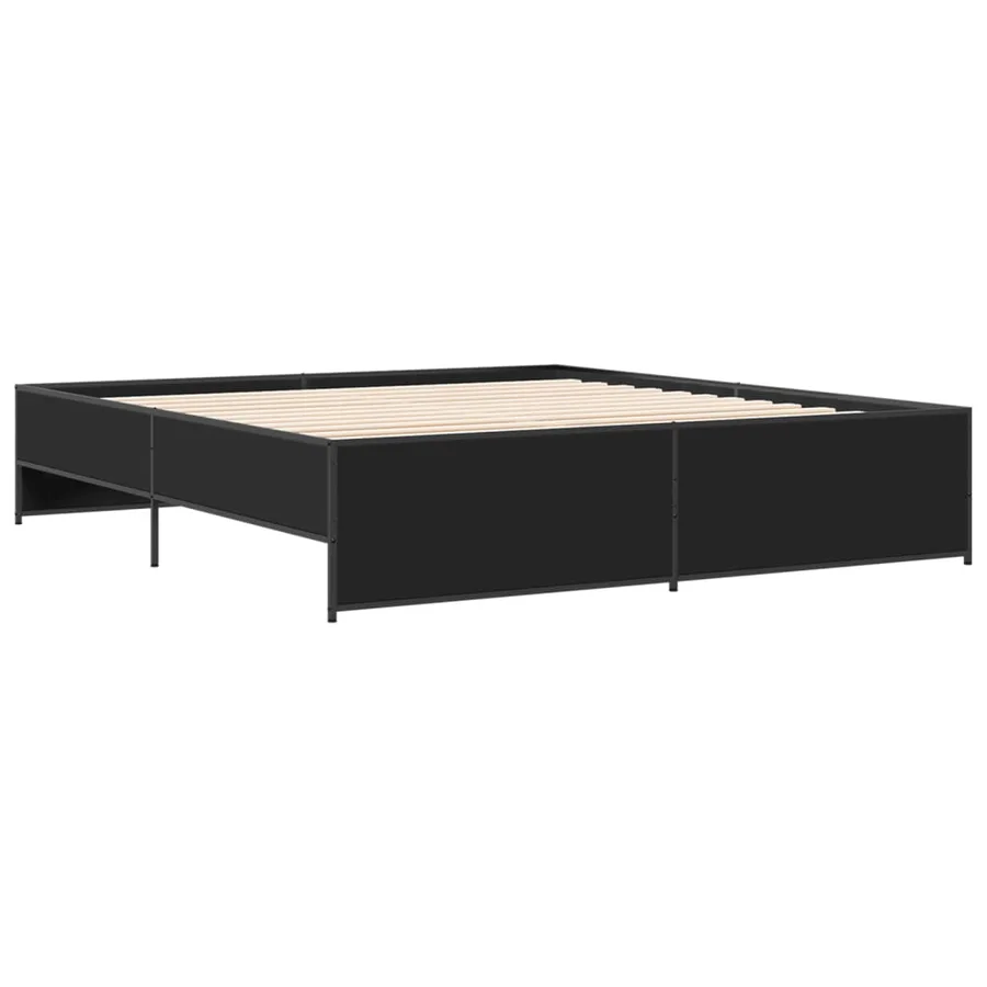 Cadre de lit sans matelas noir 180x200 cm - 6